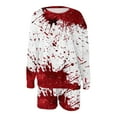 thumbnail image 3 of Halloween Sweat Shorts Sets Womens Pumpkin/Ghost/Bats Printed Funny Cute Holiday Party Outfits 2 Piece Sweatsuits (M, Red), 3 of 3