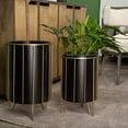 thumbnail image 6 of Mercana Pianta Metal Industrial Styled Planters in Black (Set of 2), 6 of 6
