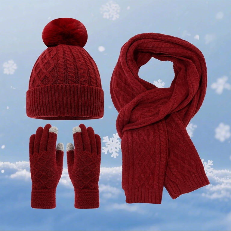 24 Pcs Winter Beanie Hat Scarf Gloves Ear Warmers Headband Set Knit Touchscreen Amazon.com: LOROME Winter Hat Scarf Gloves and Ear Warmer  main image 2