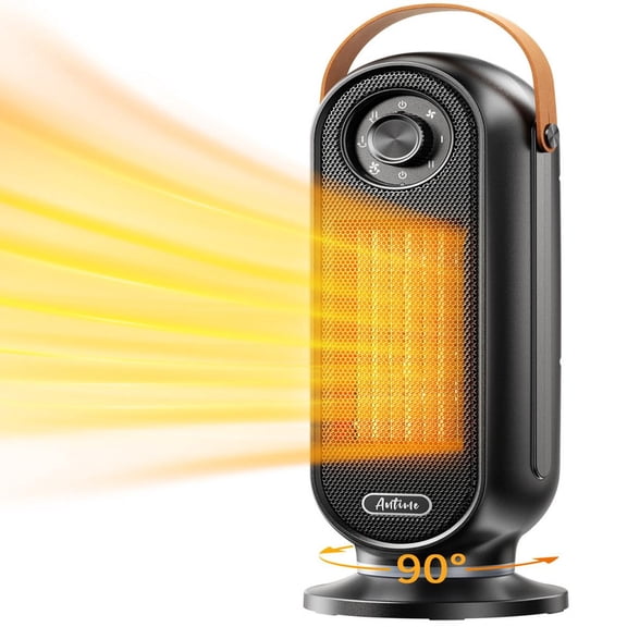 1500W PTC Ceramic Space Heater and Fan,2s Fast Heating with Oscillation,Adjustable Thermostat for Office Home,Black