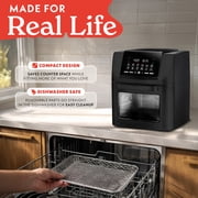 Gourmia 14 Qt Air Fryer Oven, 12 Presets, Rotisserie, FryForce 360°, Black