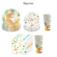 thumbnail image 3 of Naiovety 96 piezas platos de un solo fiesta cumpleaños Animal decoración vajilla atmósferas servir comida postre platos Serveware Kits de decoración para fiestas, 3 of 6