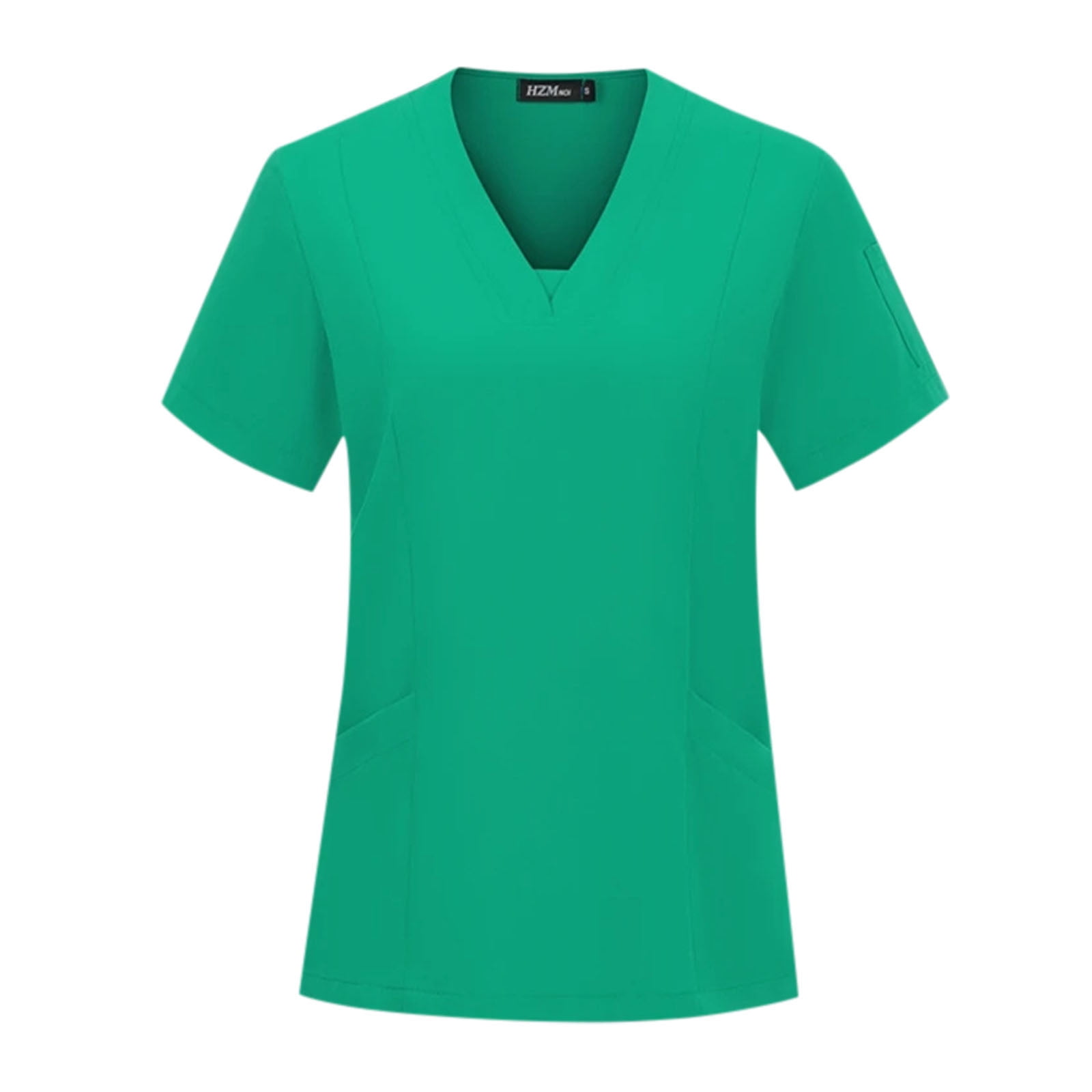 Women Athletic Scrub Set - Stretch V-Neck Top & Multi-Pocket Cargo Joggers, Easy Care Comfortable Nursing Workwear