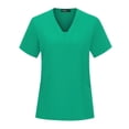 thumbnail image 4 of Yuanlook Scrubs Sets for Women 2 Piece Nurse Working Uniforms Casual Comfy Solid Short Sleeve V-Neck Scrub Tops and Elastic Waisted Pants with Pockets S-XXL, 4 of 7