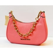 MICHAEL KORS CORA MINI ZIP POUCHETTE CHAIN SHOULDER CROSSBODY BAG IN DARK SANGRIA