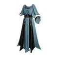 thumbnail image 4 of Amzcrzy Robes pour Femmes Tendance à Manches Courtes Col Rond Robes Gothiques pour Femmes Tunique à Blocs de Couleur Robe Maxi m, 4 of 6