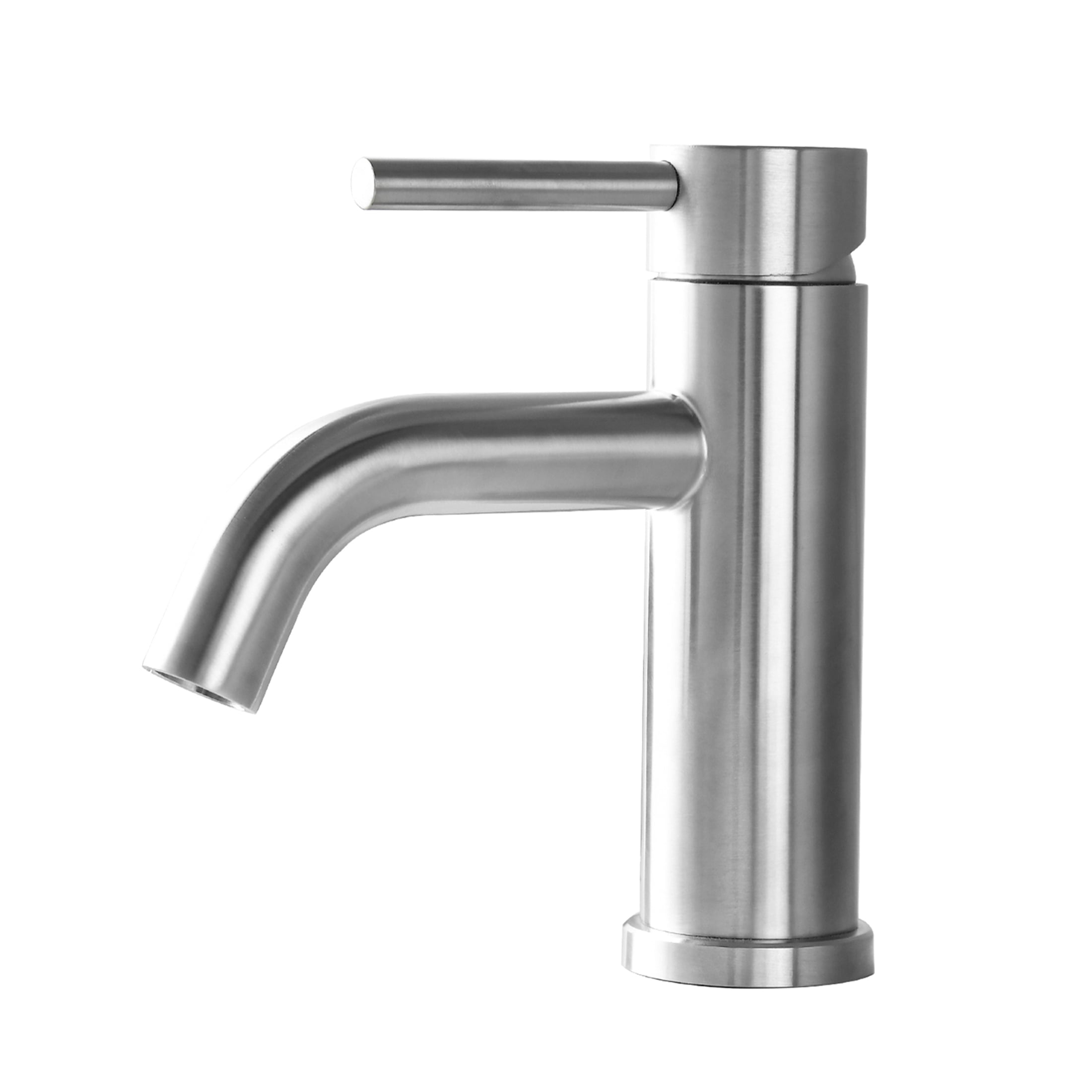 JERFIT Modern Single Hole Bathroom Sink Faucet in Brushed Nickel, Water-Saving 1.2 GPM, High Arc Spout with Aerator, Easy Install for Vanity