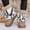 A-Khaki, variant on Women's Faux fur Boot Furry Fluffy Short Snow Boot Mid-Calf Boots Warm Comfortable Outdoor Flat Shoes