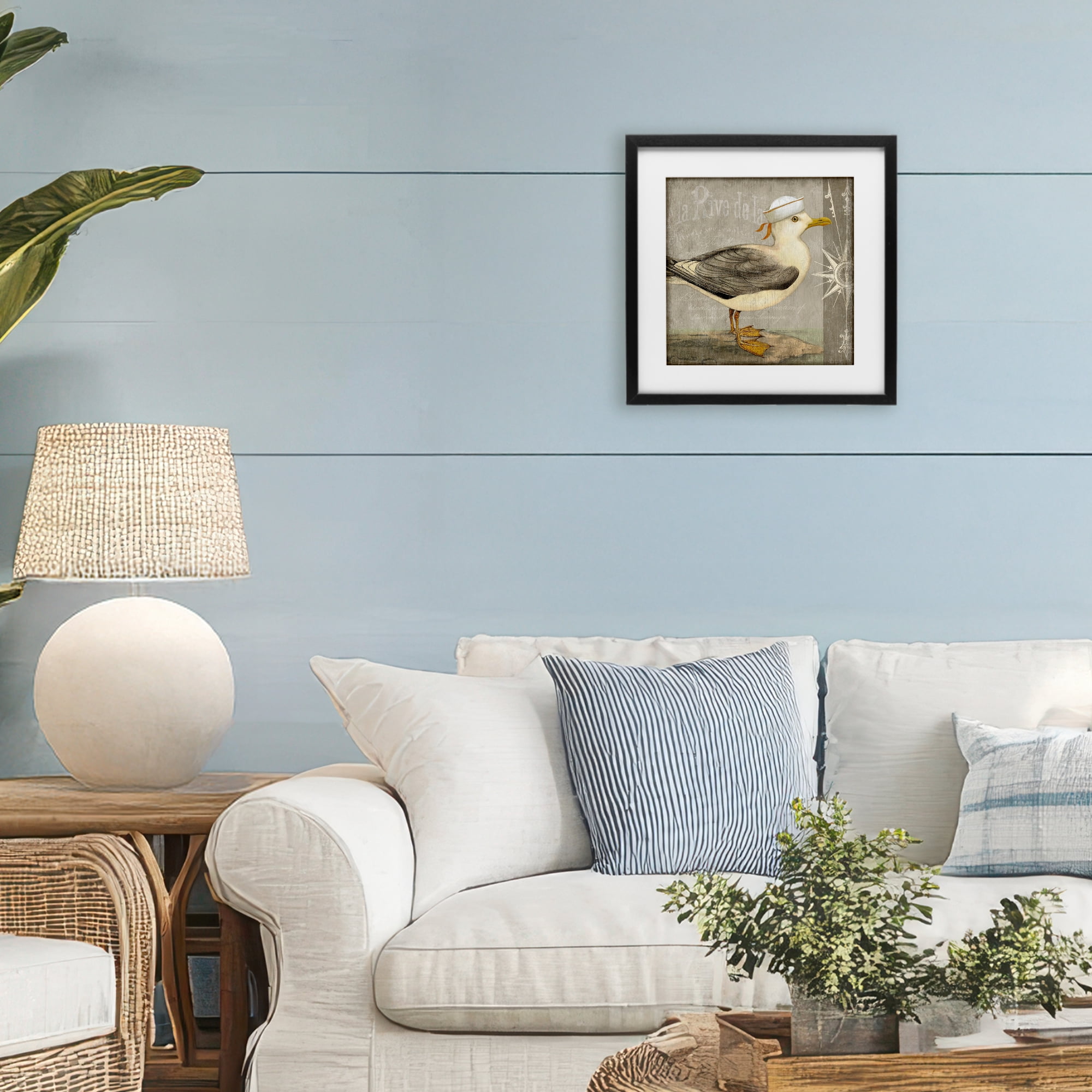 Stupell Industries Rustic Little Seagull Black Framed Print Under Glass, design by Suzanne Nicoll