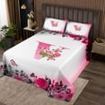 thumbnail image 2 of Erosebridal Letter Initial Coverlet Set King,Monogrammed Personalized Bedding Set,Flower Decor,Ultra Soft,3 Pieces, 2 of 5