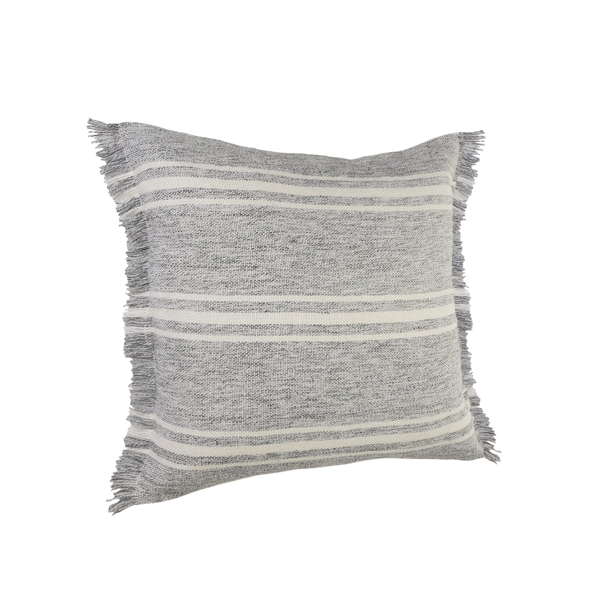 Ox Bay Babel 24" x 24" Gray Striped Indoor/Outdoor Adult Decorative Throw Pillow