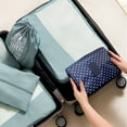 thumbnail image 5 of InnOrca Portable Travel Toiletry Bag Home Cosmetic Organizer Makeup Bag, Navy Blue & Polka Dots, 5 of 7