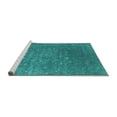 thumbnail image 2 of Ahgly Company Machine Washable Indoor Square Oriental Turquoise Blue Industrial Area Rugs, 8' Square, 2 of 4