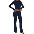 thumbnail image 7 of Women's Slim Fit Sweatsuit Set - Long Pants Jogger Two Piece, Sexy Chest Design, All-Occasion Comfort Wear, 7 of 7