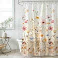 thumbnail image 4 of Colorful Wildflower Bathroom Shower Curtains with 12 Hooks Polyester Waterproof Shower Curtain for Stalls and Bathtubs Botanical Vintage Floral Country Retro Decorative Bathroom Curtain 36x72 Inches, 4 of 9