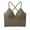 Green, variant on YODETEY Double-Strap Convertible Sports Bra - Women's Ruched Sports Bras Padded Workout Tops Medium Support Crop Tops Wireless High-Support Yoga Sports Bra
