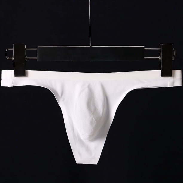 Tanga de hombre de cintura baja sexy de seda de hielo fina de una sola pieza sin costuras 3D convexo ropa interior sexy para hombres