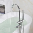 thumbnail image 5 of Bathtub Faucet Freestanding Floor Mounted Tub Filler Bath Mixer with Hand Shower, 5 of 9