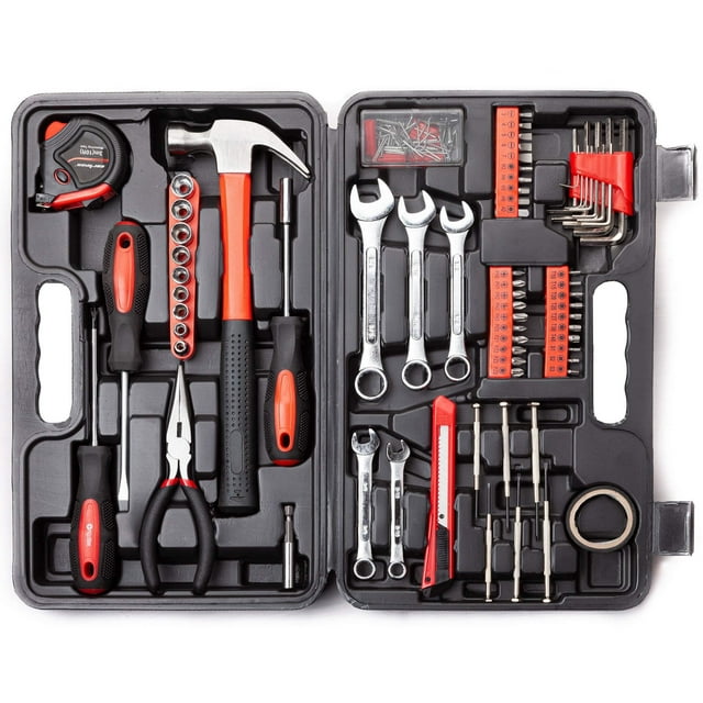 Juego de Herramientas de 148 Piezas Kit de Herramientas manuales para el hogar con Caja de Herramientas de plástico