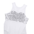 thumbnail image 4 of Sxiwei Kids Girls Sleeveless Shiny Sequins Lyrical Dance Dress High Low Ballet Dress Ballerina White 10, 4 of 7