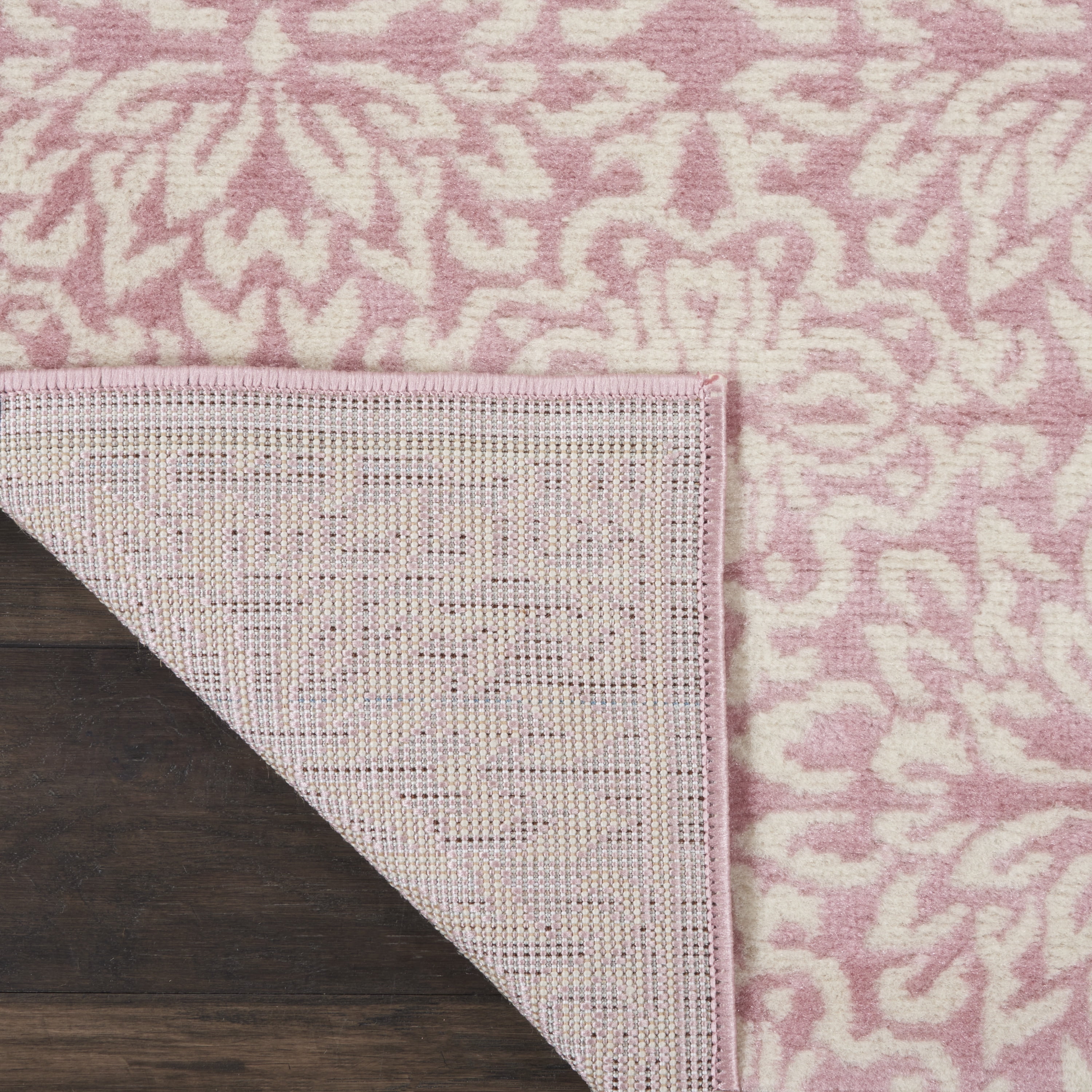 Nourison Bliss Modern Floral Ivory/Pink 2'3" x 7'3" Area Rug, (2' x 7')