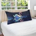 thumbnail image 4 of Colorful Swimming Swan Plush Pillow Cases Body Size Ultra Soft Warm Pillowcases with Zipper 20"x54", 4 of 9