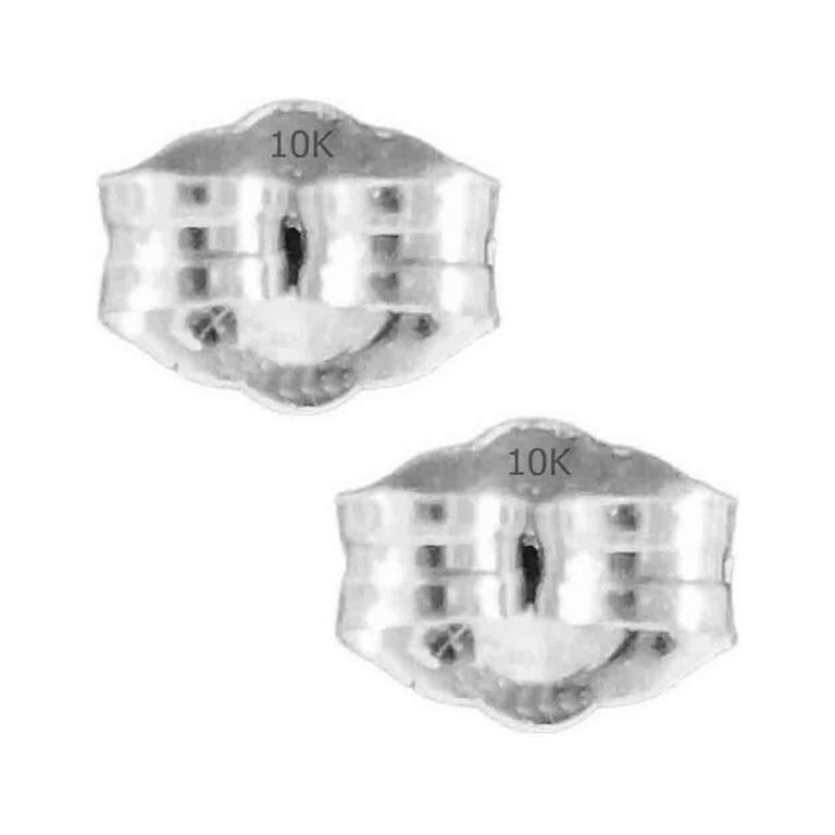 10K White Gold Butterfly Earring Backs Midium 4.5mm