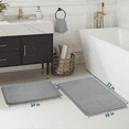 thumbnail image 2 of ComfiTime 2 Piece Bathroom Rugs Set – Thick Memory Foam, Non-Slip Bath Mat, Soft Plush Velvet Top, Ultra Absorbent, Small, Large & Long Rugs for Bathroom Floor, Gray, 17*24 & 20*32, 2 of 12