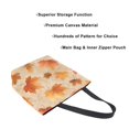 thumbnail image 3 of Open Top Canvas Tote Bag with Zipper Reusable Shopping Bag 13.5x15" Roomy Carryall Orange Autumn Leaves Pattern, 3 of 9