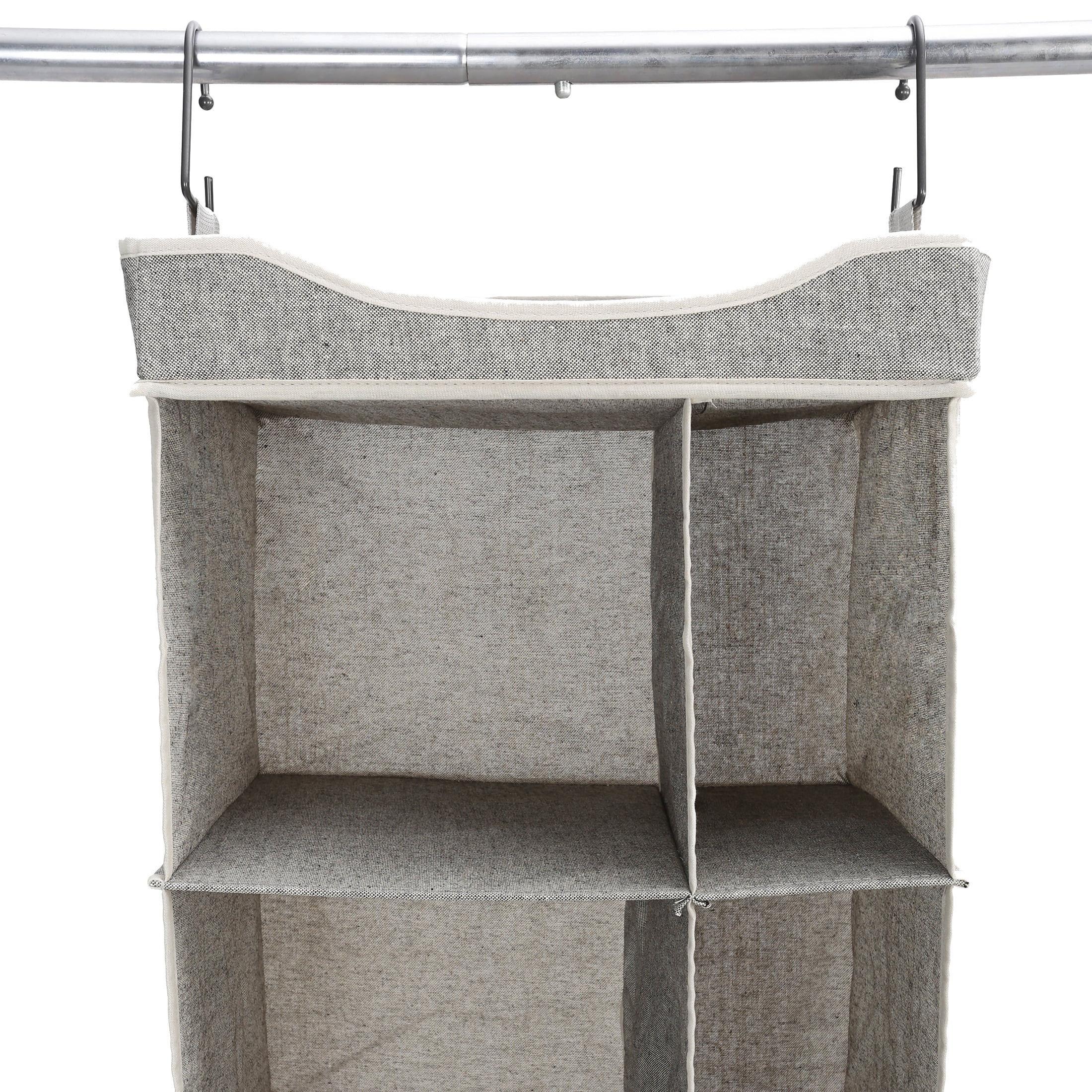 (2 pack) Better Homes & Gardens 5-Tier Hanging Closet Storage Organizer Dividers for Shoes and Clothes, 10-Compartments, Polyester & Cotton