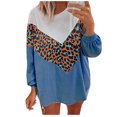 thumbnail image 2 of EGNMCR Chandail à Col Rond pour Femmes, Chandail pour Femmes Mode Féminine Imprimé Léopard Confortable Manches Longues Chandail Hauts Femmes Chandail, 2 of 8