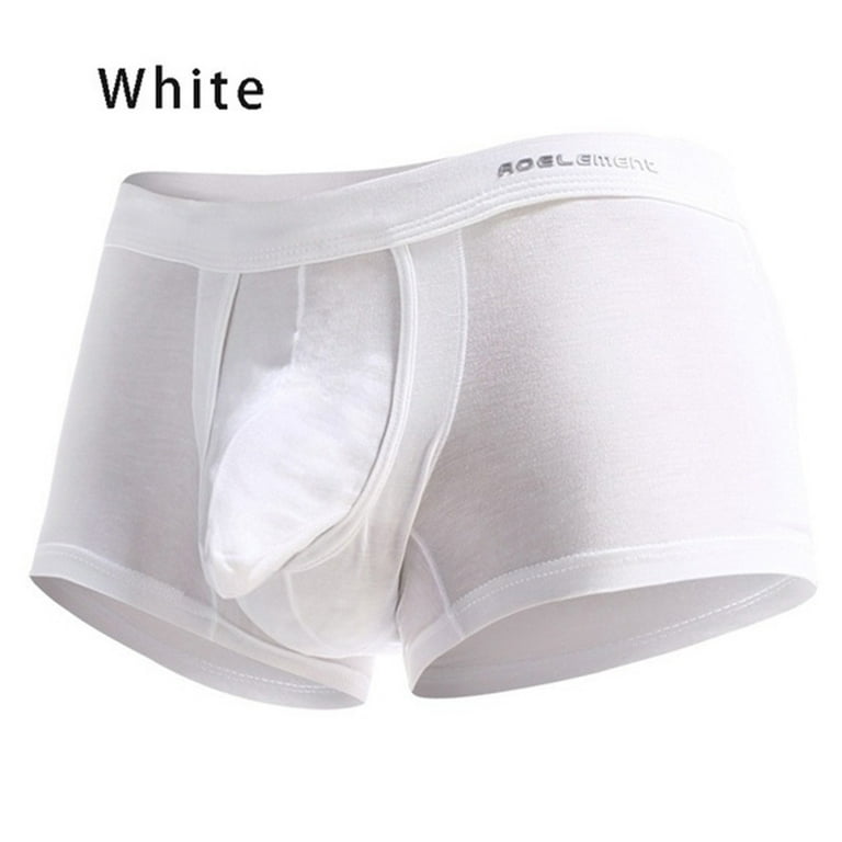 LEEy-world Men's Underwear Men's Underwear Signature Pima Cotton Full-Rise  Brief White,L