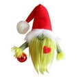 thumbnail image 5 of Christmas Gnomes Decoration Tabletop Decoration Christmas Xmas Gnomes Plush Collectible Figurine Green Beard Santa Ornament, 5 of 6
