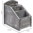 thumbnail image 2 of MyGift Whitewash Gray Wood Remote Control Media Storage Organizer, 2 of 6
