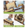 thumbnail image 4 of Watercolor Coffee Bar Stool Covers Set of 2, Retro Coffee Patchwork Stretch Washable Bar Chair Covers with Backs, Removable Pub Counter Height Chair Cover for Kitchen Dining Room Cafe, 4 of 7
