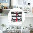 thumbnail image 5 of Acheng  Throw Pillow Covers Nautical Navy Anchor Navy Stripe Ocean Theme Square Pillowcase for Home Decor Sofa Car Bedroom Pillow case,Set of 2 24x24in, 5 of 7