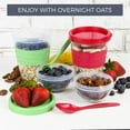thumbnail image 5 of Tribello Yogurt Parfait Cups with Lids and Spoons, 4-Pack Reusable Leakproof Yogurt Containers, BPA-Free, 20 oz - Red, 5 of 9