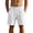 PW107_White, variant on Mens Bermuda Linen Shorts Knee Length Elastic Waist Drawstring Shorts Casual Wide Leg Summer Shorts with Pockets Light Blue S