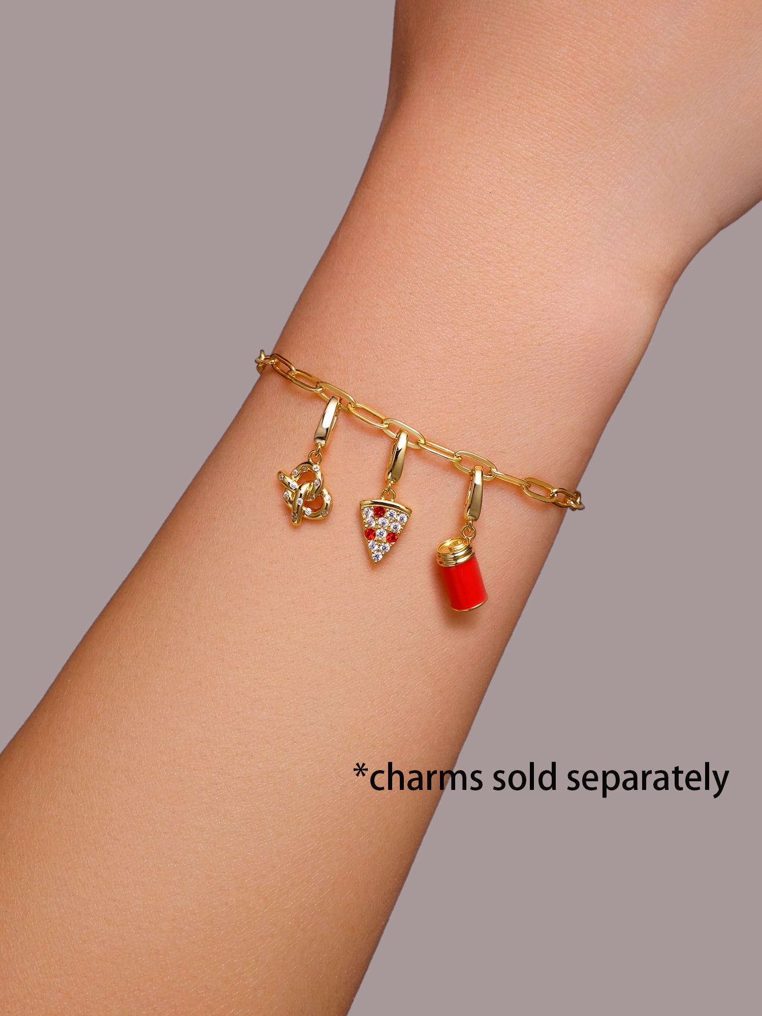 Brilliance Fine Jewelry Paperclip Bracelet for Charms in 14Kt Gold Plated Sterling Silver