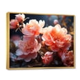 thumbnail image 2 of Designart "Peach Flowers Delicate euphony" Abstract Botanicals Floater Framed Canvas Wall Art, 2 of 7