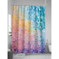 thumbnail image 5 of Green Yellow Pink Shower Curtain, Texture Sense Turquoise Oil Painting Abstract Waterproof Shower Curtain Set with 12 Hooks Lightweight Washable Fabric Shower Curtains for Bathroom 72x72 Inches, 5 of 6