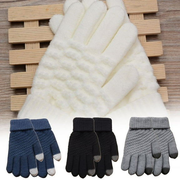 SPRING PARK Winter Soft Knit Gloves For Men And Women, Touch Screen Soft Warm Thermal Gloves