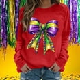 thumbnail image 1 of Xuyuer Women's Carnival Printed Long Sleeved Round Neck Mardi Gras Sweatshirt Carnival Outfits Women Carnival Sweatshirts Fat Tuesday Fashionable Pullover Tops, 1 of 6