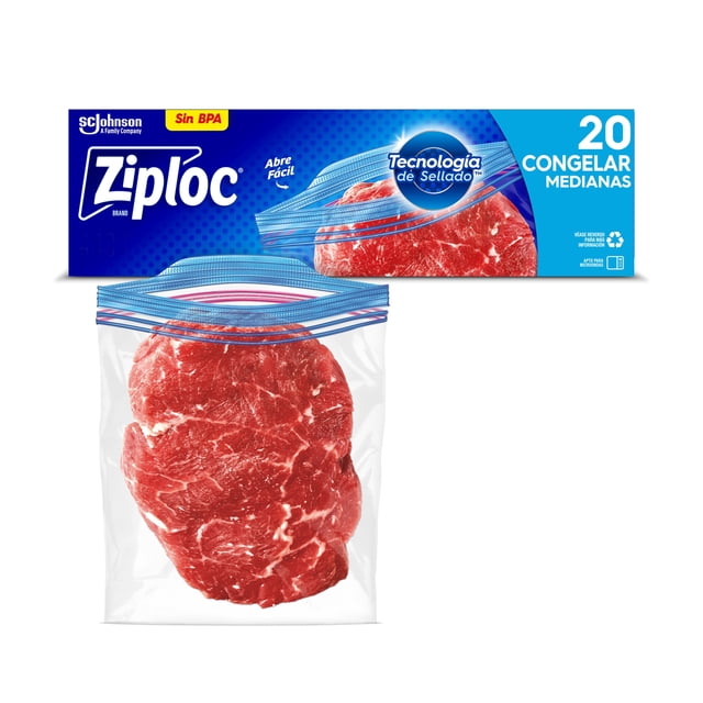 Bolsas Reutilizables Ziploc Para Congelar 1 Paquete con 20 Bolsas Tamaño Mediano