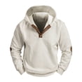 thumbnail image 5 of Kakii Mens Fashion Pullover Hoodies Long Sleeve Thermal Drawstring Button Texture Hooded Sweatshirt, 5 of 8