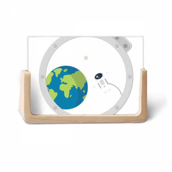 Universe And Alien Out Of Window Photo Wooden Photo Frame Tabletop Display