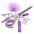 thumbnail image 2 of Juego de llaveros protectores de 8 piezas Juego de llaveros de seguridad de moda portátil para mujeres adolescentes Púrpura, 2 of 10