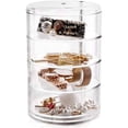 thumbnail image 2 of Joyero redondo, organizador de cosméticos tipo torre, joyero con tapa, joyero portátil pequeño, estuche para anillos, pendientes y collares., 2 of 7
