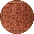 thumbnail image 1 of Ahgly Company Indoor Round Oriental Orange Industrial Area Rugs, 4' Round, 1 of 4