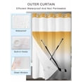 thumbnail image 2 of No Hook Cloth Fabric Shower Curtain with Snap in Liner, Yellow Gray Ombre Waterproof Shower Curtains Set with See Through Top Window, Black Hockey Sticks Minimalist Style Bath Curtains Shower 60"x72", 2 of 6